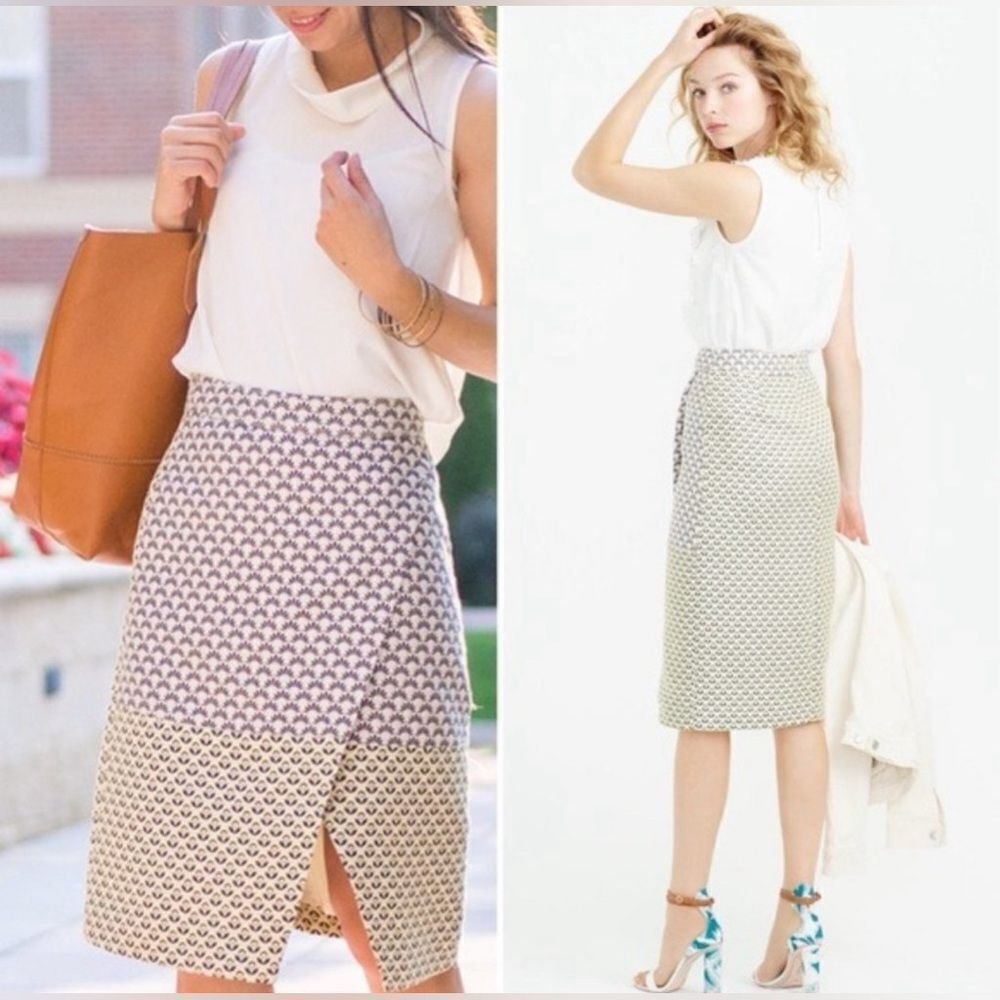 J. Crew Collection Italian Faux Wrap Skirt